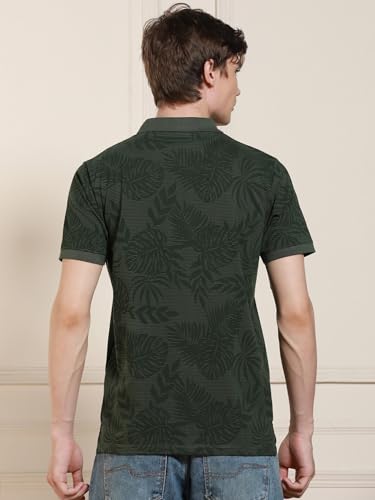 Image of Dennis Lingo Mens Printed Polo Neck Half Sleeves Regular Fit T-Shirts