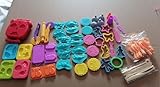 Bridokit Kit de 54 herramientas de masa, moldes y cortadores de accesorios de masa para niños, incluye herramientas de masa para hacer hamburguesas, máquina de helado, cortador de masa con bolsa de