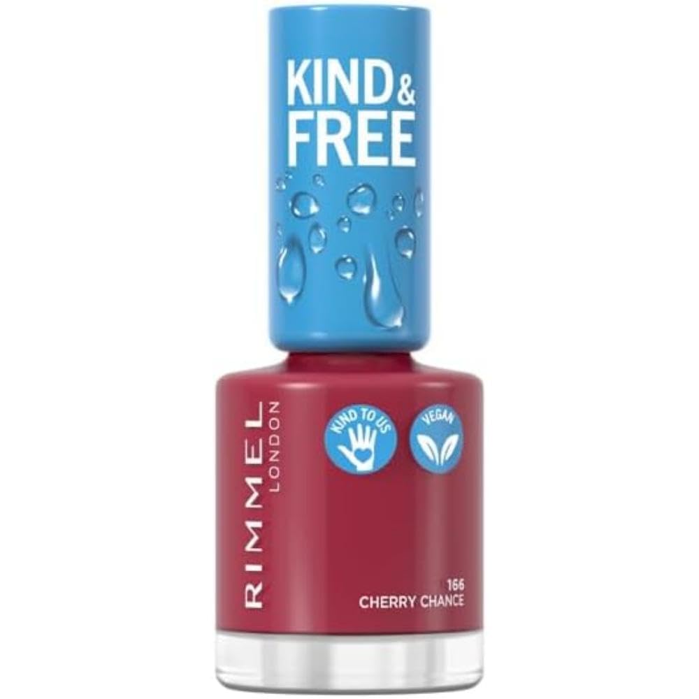 RIMMEL Kind & Free Nail Polish, 166 Cherry Chance, 8ml