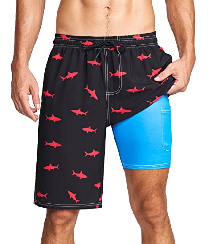 XSKJY Mens Swim Trunks with Compression Liner 9