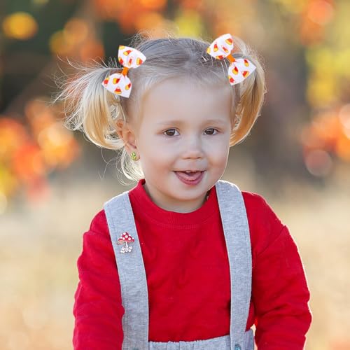 4-PCS-Thanksgiving-Hair-Bow-Set-Candy-Corn-Hair-Clips-for-Toddler-Girls-Fall-Hair-Bow-Clips-Handmade-Ribbon-Bows-Thanksgiving-Fall-Autumn-Hair-Accessory-for-Women-Girls
