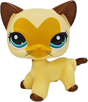 Brown Heart Face Short Hair Cat #3573 Mini Pet Toys Animal Figure