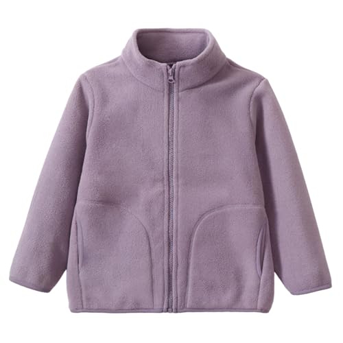 Boy Girl Fleece Jacket Zip Up Outerwear Polar Stand Collar Sweatshirt Warm Furry Fuzzy Fall Winter Coat with Pocket for Kid2