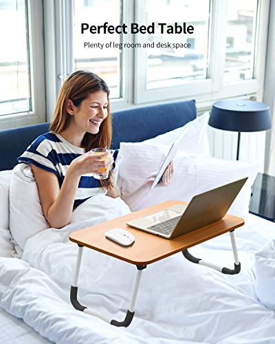 Ruxury Folding Lap Desk Laptop Stand Bed Desk Table Tray, Breakfast Serving Tray, Portable & Lightweight Mini Table, Lap Tablet Desk For Sofa Couch Floor - Wood #TOP2