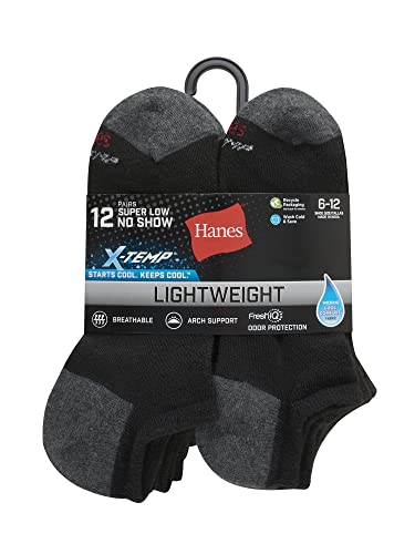 Image of Hanes Men's Socks, Active Cool X-temp Lightweight Moisture-wicking Cushioned Ankle, Crew and No Show, 12 and 14 Pair Packs
