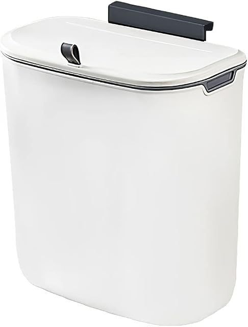 LTXDJ Hanging Trash Can with Sliding Lids, Wall Mounted Waste Bucket under Sink Bins Garbage Wastebasket for Kitchen, Cabinet Door, Bathroom, Toilet, Bedroom, Living Room