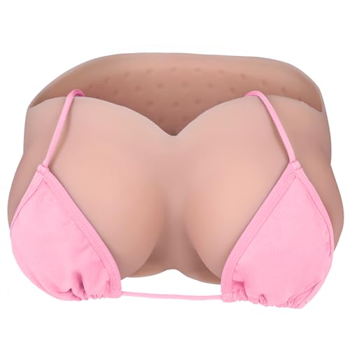 Vnmcry Pechos de Silicona Realista Crossdresser V Cuello Prótesis Mamaria Sin Tirantes Formas Relleno de Algodón para Transgénero Mastectomía y Cosplay (Piel Beige   Copa B, Talla L)