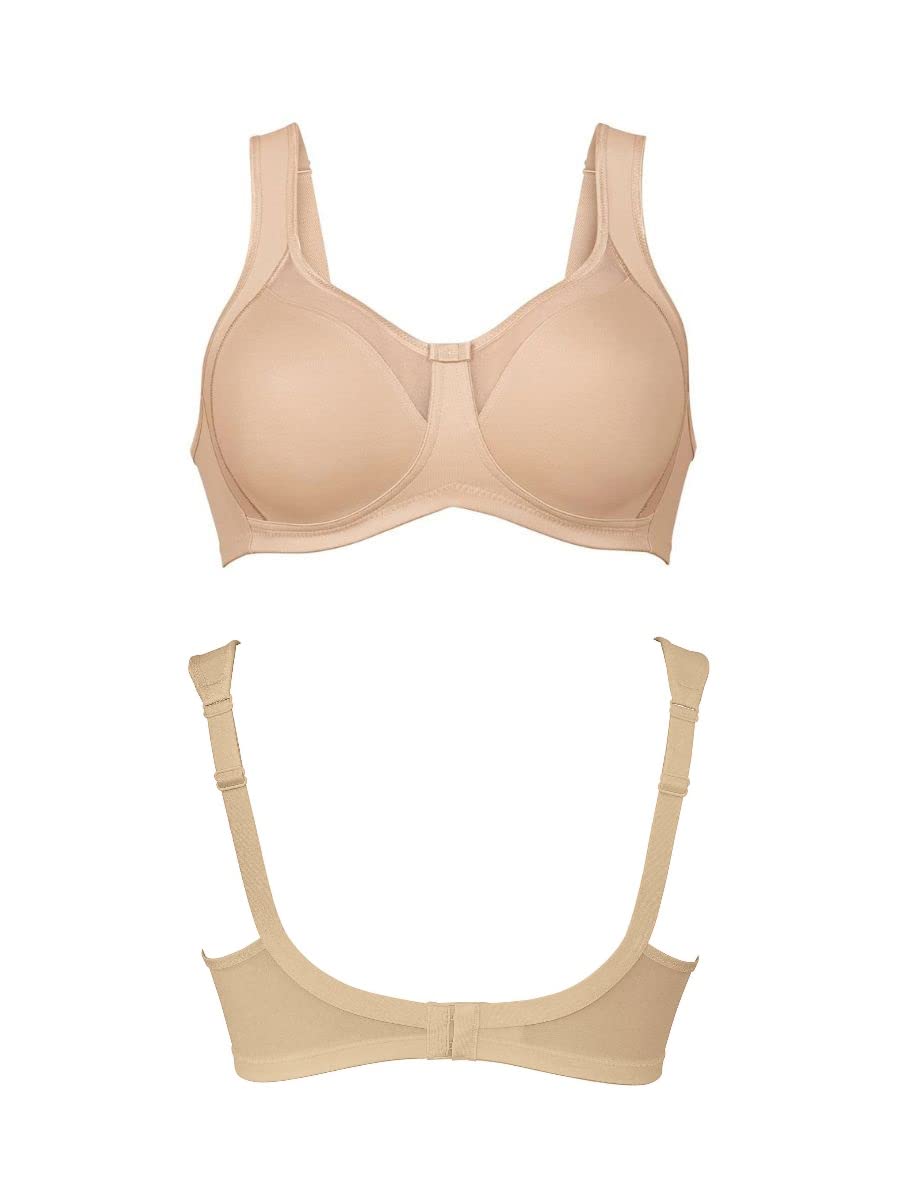 Anita Clara Komfort-BH ohne Bügel – Damen BH mit Halt & Komfort | Dreigeteilte Cups, Entlastungsträger, Mikrofaser, hoher Rücken, bis Cup H