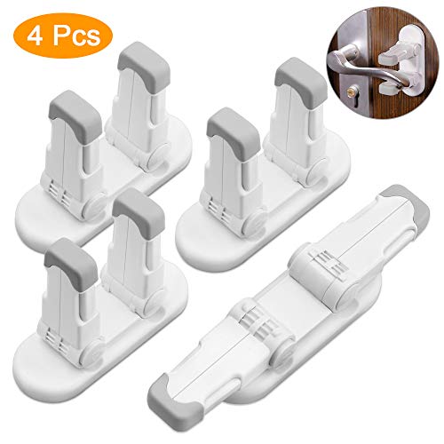 Upgraded Door Lever Locks Child Safety，4 Pack Child Proof Door Lever Handle Lock