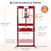 GarveeTech Hydraulic Press, 6 T Heavy Duty H-Frame Garage Floor Shop Press with Plates & Adjustable Table Height for Bending, Straightening, Installing Bearings & U-Joints, Red