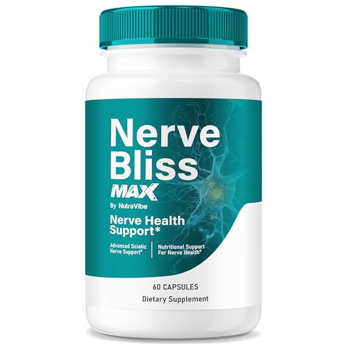 NutraVibe Nerve Bliss Max Official Nervebliss for Neuropathy Capsules with a Natural Blend for Daily Comfort and Overall Nerve Health Support Just 2 Easy-to-Swallow Pills a Day (60 Capsules)