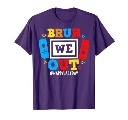 Bruh We Out Happy Last Day Of School Video Game Boys Kids T-Shirt