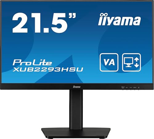 iiyama XUB2293HSU-B7 21.5 inch IPS Slim Bezel, 100Hz, 1ms, Full HD 1920x1080, HDMI/DP/USB, TCO Certified, Height Adjustable Stand