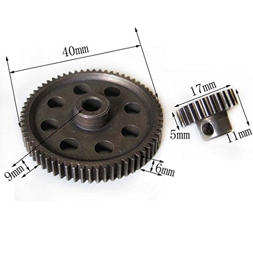 Jftech Differential Steel Metal Super Gear 11184 Main Gear 64T & 11176 Motor Gear 26T Combo For Rc Hsp 1/10 Car Truck #TOP3