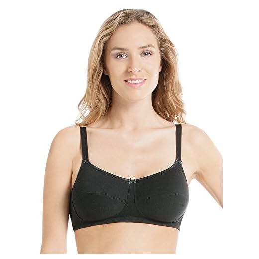 Anita Care Allie Women`s Cotton Mastectomy Bra, 38C, Black