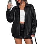 Trendy Queen Womens Leather Jacket, Oversized Going Out & Everyday Statement Piece, Bomber Jacktes Moto Coat