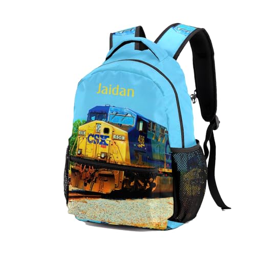Custom Kid Backpack, Train Locomotive Engine Personalized School Bookbag with Your Own Name, Customization Casual Bookbags for Student Girls Boys2