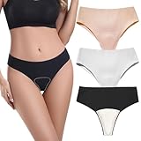 MKCLSQT Camel Toe Underwear for Women - 3 Pack Anti Wedgie Seamless Thongs | No Show Panties & Moisture-Wicking Workout Thongs (US, Alpha, Medium, Regular, Regular, 3 Pack)