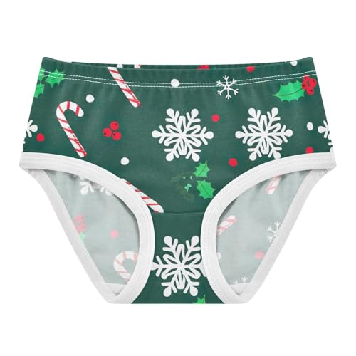 Girls Underwear Toddlers 2t Cotton Little Girl Panties Bright Undies Kids Briefs Candy Cane Christmas Green