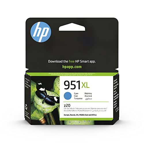 HP 951XL CN046AE Cian, Cartucho de Alta Capacidad Original, de 1.500 páginas, para impresoras HP Officejet Pro serie 8600, 8100, 251dw y 276sw