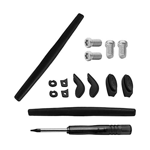 LenzReborn - Set di tappi per orecchie di ricambio in gomma, cacciavite T6 e viti T6 per occhiali da sole Oakley Juliet Nero Taglia unica