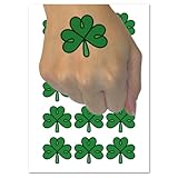 Three Leaf Clover Shamrock Tribal Celtic Knot Temporary Tattoo Water Resistant Fake Body Art Set Collection - 54 1' Tattoos (1 Sheet)