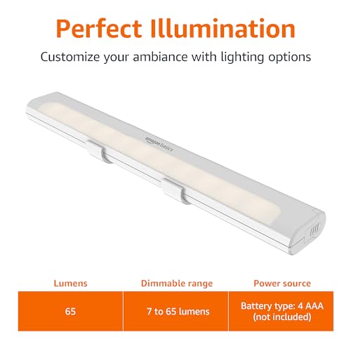 Luces LED Adhesivas Amazon Basics Inalámbricas, 65 Lúmenes, Pack 2
