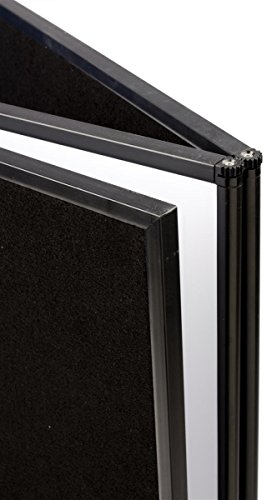 Tri Fold 3-Panel Display Board, 72 x 36, with Black Hook & Loop-Receptive Fabric and Write-on Whiteboard - Thumbnail 4