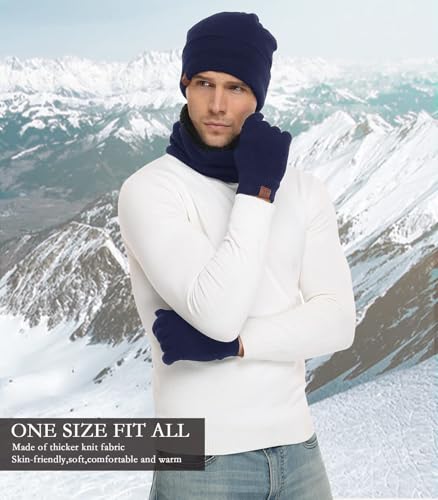 Image of FZ FANTASTIC ZONE Winter Beanie Hats Scarf Touchscreen Gloves for Men Women