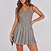 Kioxiuin Womens Tennis Dress with Built in Shorts One Piece Workout Smocked Mini Dress A Line Yoga Golf Dress,Light Grey,L