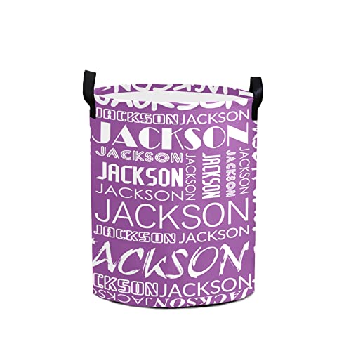 Personalized Laundry Basket Custom Lanudry Name Waterproof Laundry Hamper with Padded Handles for Kids Baby Family