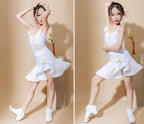 CRETUAO Fantasia de dança de salão latina para meninas, novo collant de balé de malha moderno, apres