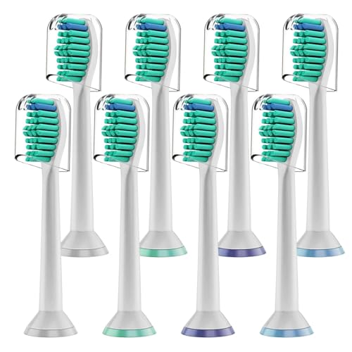YOOJ 8 Pcs Replacement Toothbrush Heads Replacement Brush Head for Philips Sonicare Electric Toothbrushes Classic Toothbrush Heads HX6014 Fit the Models of HX3/HX6/HX9/HX8/HX7 Series (White)