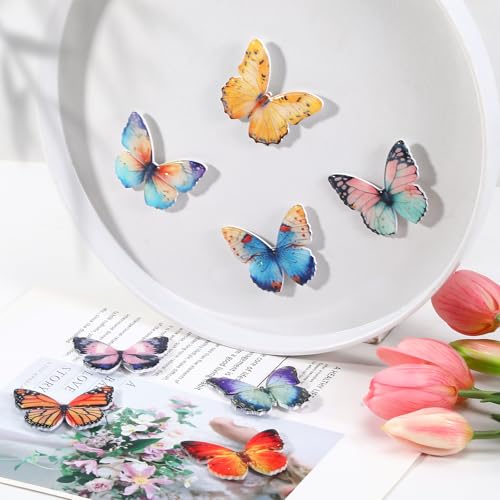 8 imanes acrílicos mariposa para refrigerador miniatura 6