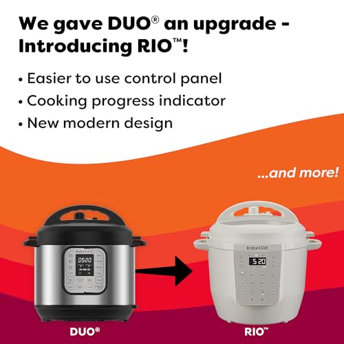 Instant Pot RIO, 7-in-1 Electric Multi-Cooker, PressureCooker, SlowCooker, RiceCooker, Steamer, Sauté, Yogurt Maker, & Warmer, Includes App With Over 800 Recipes, 6 Quart, Sea Salt