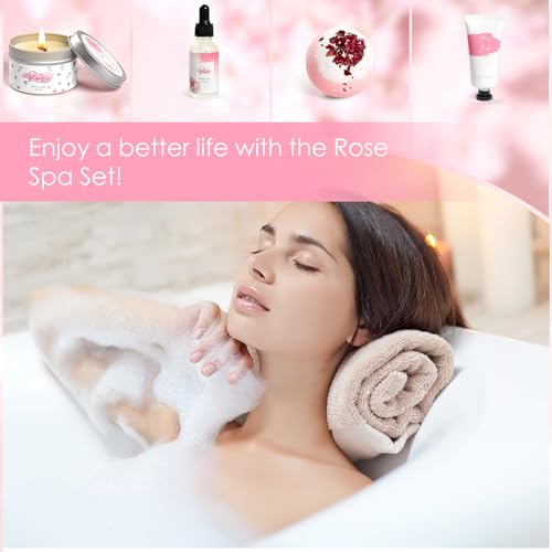 Set de regalo de baño Rose Spa para cuidado relajante de mujer 3