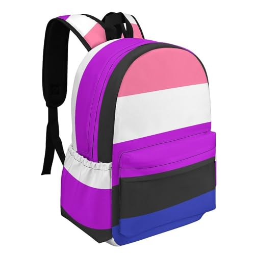 Genderfluidity Pride Flag Funny Backpack Daily Casual Daypack Travel Mini Bag with Adjustable Strap Style-52