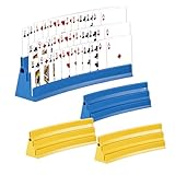 4X Spielkartenhalter Plastik zum Hinstellen - Kartenhalter mit Filzstreifen für Spielkarten - Spielkartenständer für Senioren und Kinder - Card Holder Erwachsene - Freisprech Kartenständer - 4er Set