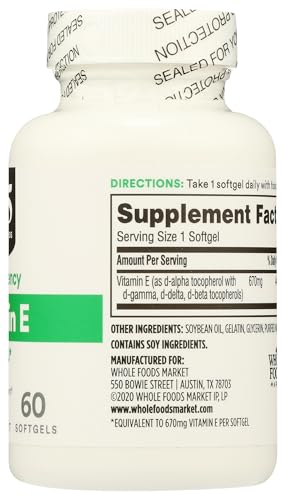 365 by Whole Foods Market, Vitamin E 1000 IU, 60 Count - image 5