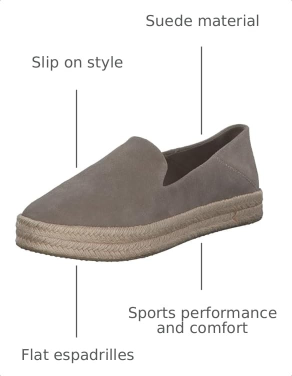 Image of TOMS Women's Carolina Slip-on Espadrille, Leather Upper