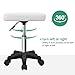 FURWOO Rectangle Rolling Stool with Wheels Height Adjustable Swivel Stool Chair for Spa Salon Massage White