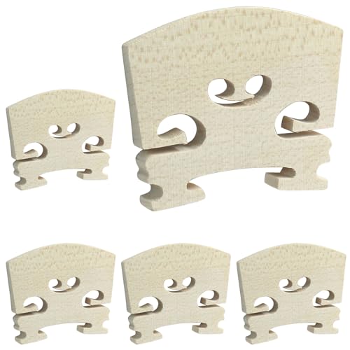 Piutouyar 4/4 Full Size Violin Bridge, 5 Pcs Maple Violin Bridge Violins Replacements Parts