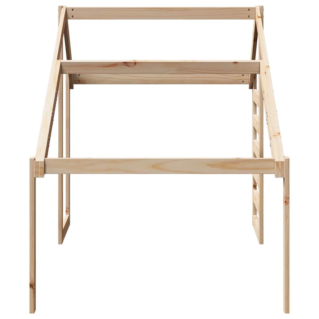 Techo para cuna de 188 x 82 x 113 cm, madera maciza de pino para habitación infantil, extensión rústica, fijación estable, diseño abierto, accesorio de cama de juego duradero