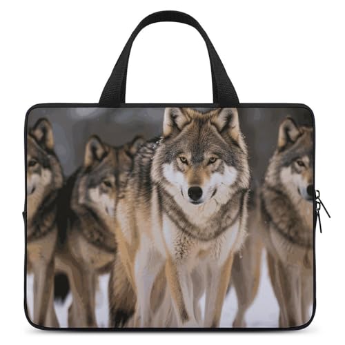Housse antichoc pour ordinateur portable au café avec style loups