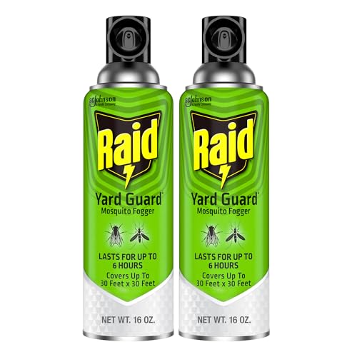 Image of Raid Yard Guard Mosquito Fogger for Outdoor Yard Patio Deck and Garden Mosquito Control Aerosol Spray 16 Ounce (Pack of 2)