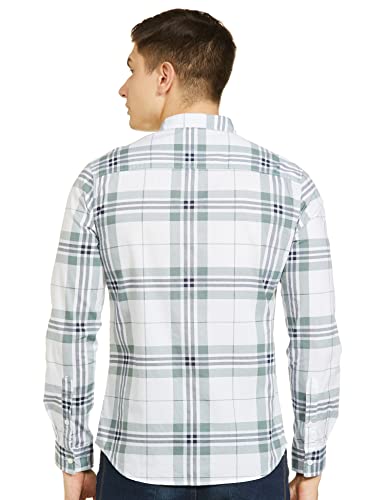 Image of The Indian Garage Co Men Regular Fit Checkered Full Sleeves Cutaway Collar Casual Shirt