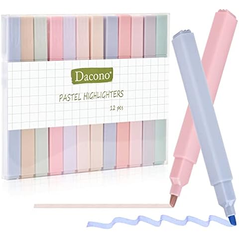 Rotuladores Dacono Resaltadores Estéticos de 12 Colores Surtidos Cover