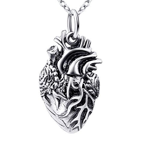Collier pendentif coeur anatomique argent 925 Serebra Jewelry cadeau médecin