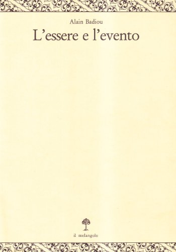 L'essere e l'evento [Italian] 8870182703 Book Cover