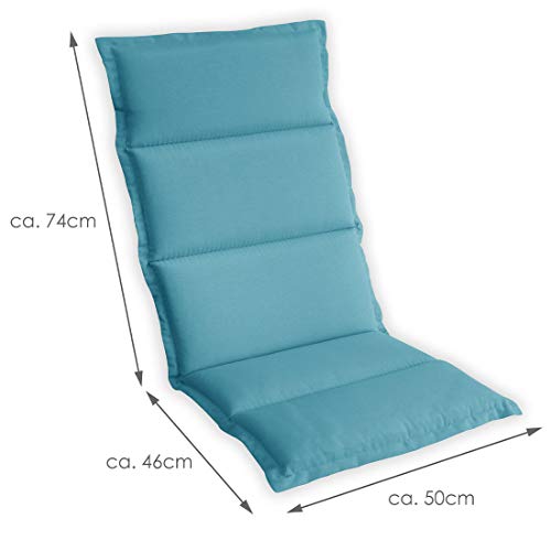 OUTLIV. Polsterauflage Klappsessel -Auflage Sitz- Rückenkissen 120x50x5 cm Hellblau Sitzauflage für Gartensessel und Gartenstuhl